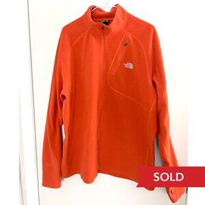 The The North Face Orange Full Zip Fleece Jacket XL Lightweight Outdoor